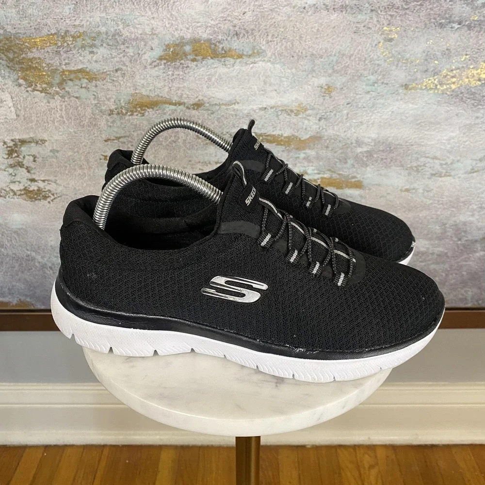 Skechers Shoes Womens Size 9 Black Mesh Slip On Memory Foam Walking Sneakers